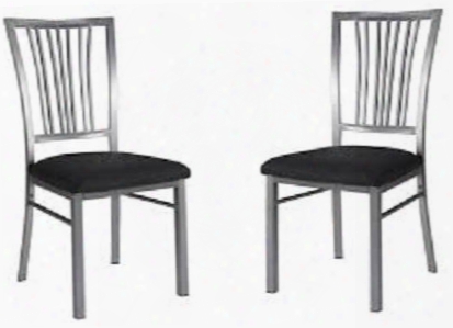 Delgado Collection 15d8149scx 38" (set Of 2) Side Chair With Plush Seat And Sturdy Metal Frame In Metal