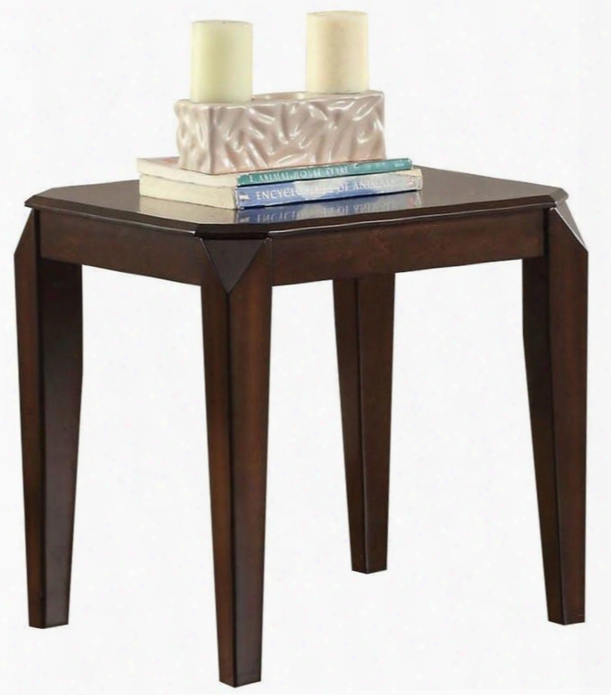 Docila Collection 80662 23" End Table With Tapered Legs Poplar Wood And Basswood Veneer In Walnut