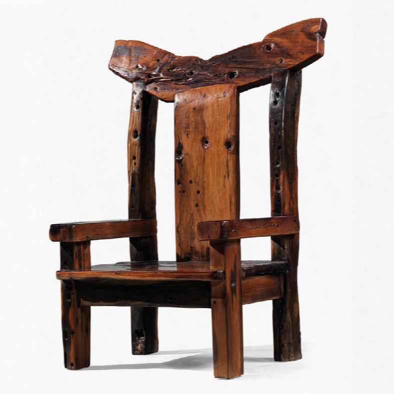 Ds-a03 Imperator Arm Chair With Y Shaped Back And Low Profile In Brown Distressed