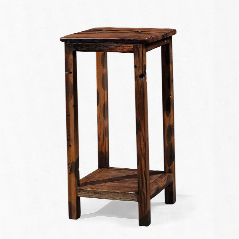 Ds-j02 Aramis Side Table Unit With Two Tier Acacia And Robinia Wood Construction In Brown