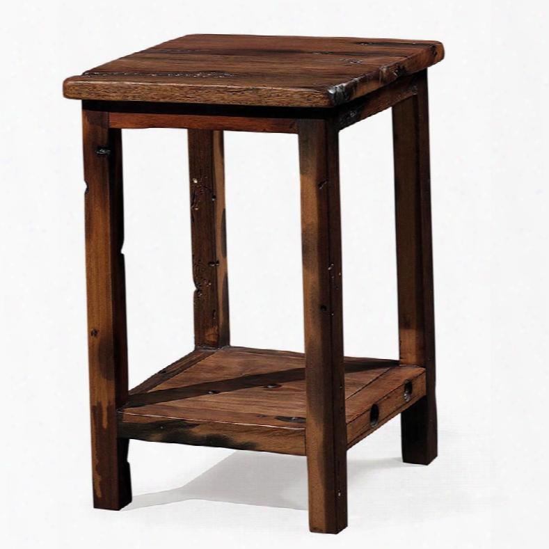 Ds-j03 Porthos Side Table Unit With Two-tiered Acacia And Robinia Wood Construction In Rustic