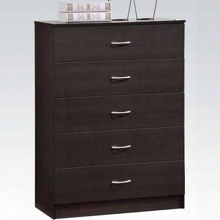 Ducca Collection 98145 Dresser With 5 Drawers Metal Hardware And Wood Construction In Espresso