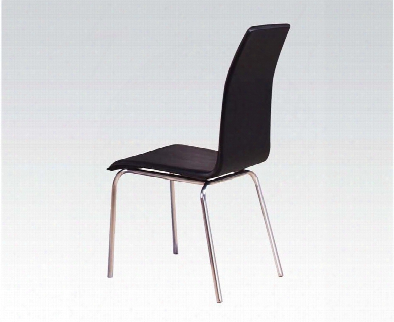 Elinor Collection 70712 18" Side Chair With Pu Leather Upholstered Seat And Back And Polished Metal Legs In Chrome