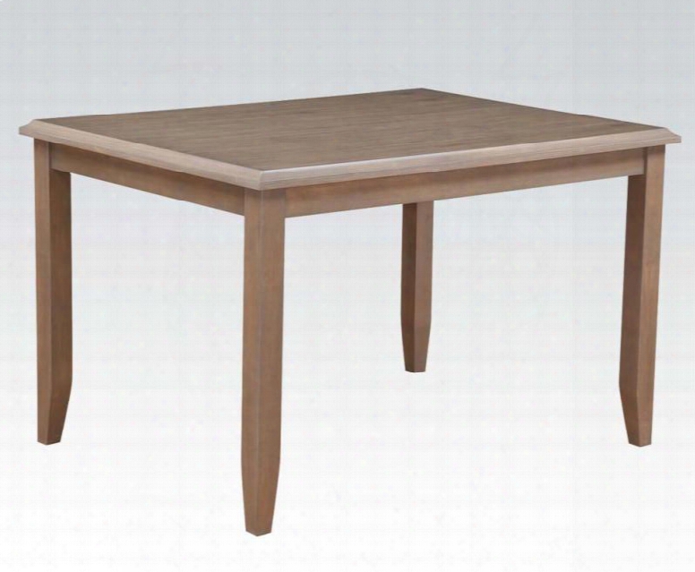 Farnley Collection 71225 48" Dining Table With Rectangle Shape Tapered Legs And Acacia Veneer Materials In Ash White