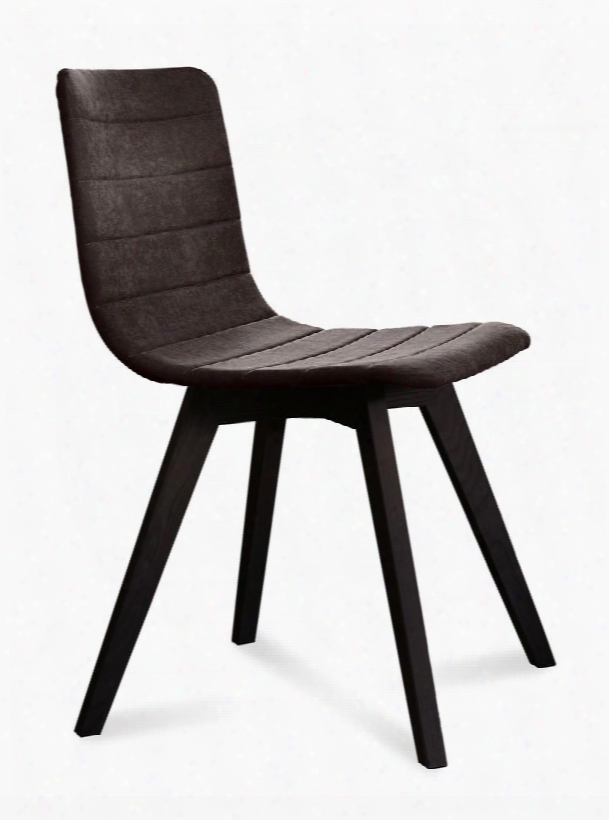 Flexa.s.0ks.las.8iw Flexa Dining Chair With Anthracite Ashwood Frame Tapered Legs And Brown Fabric