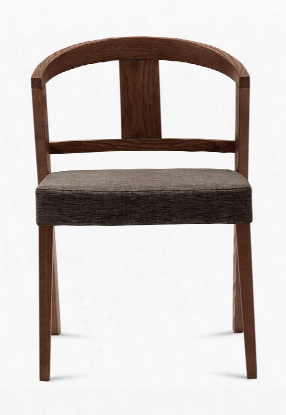 Gea.s.0k0.chs.8iw Gea Dining Room Chair With Chocolate Ashwood Frame Round Back Tapered Legs And Flirt Brown Fabric