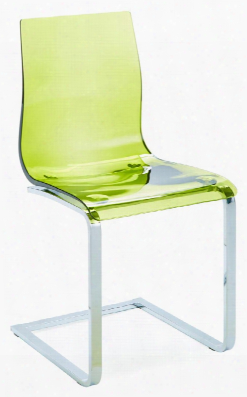 Gel.sl.c.fv.svegel Dining Room Chair With Chrome Lacquered Steel Frame And Transparent Green Acryl Nitrile Styrene