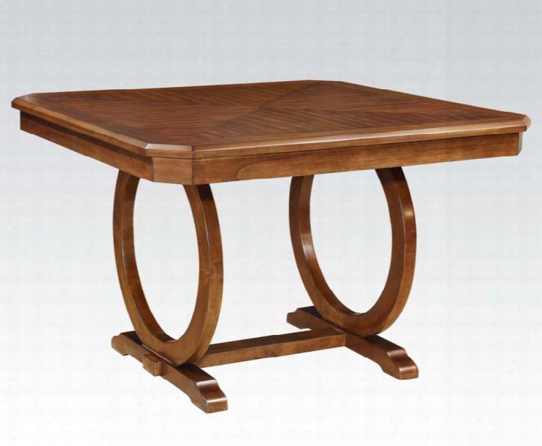Kaiden Collection 71235 54" Counter Height Table With Square Shape Ring Base Design And Wood Frame In Walnut
