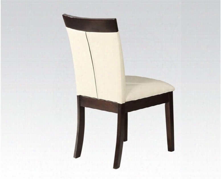 Keelin Collection 71038 19" Side Chair With Pu Leather Upholstered Seat And Back And Tapered Legs In Espresso