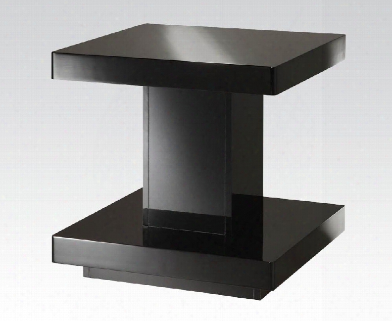 Koren Collection 80727 22" End Table With Adjust Shape Medium-density Fiberboard (mdf) And Veneer Materials In Black