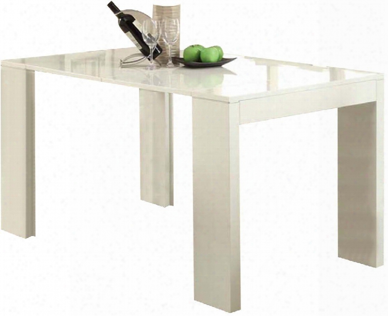 Lilah Collection 70995 59" Dining Table With High Gloss Top In White