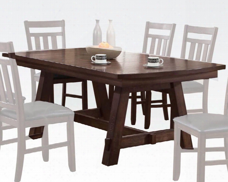 Luciano Collection 71430 78" Dining Table With Ranch Style Rectangular Shape And Wood Frame In Distressed Dark Walnut