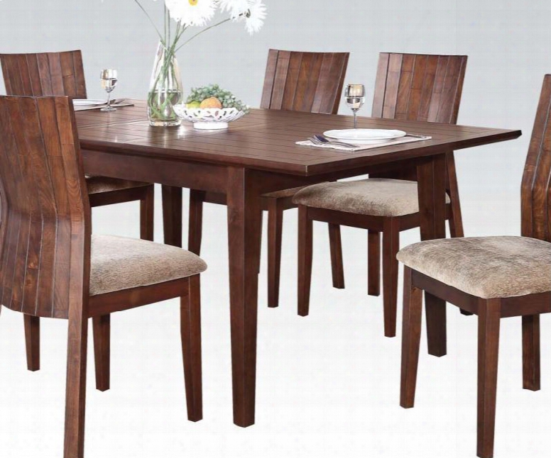 Mauro Collection 70544 Dining Table With Tapered Legs Poplar Wood And Acasia Veneer Construction In Dark Brown