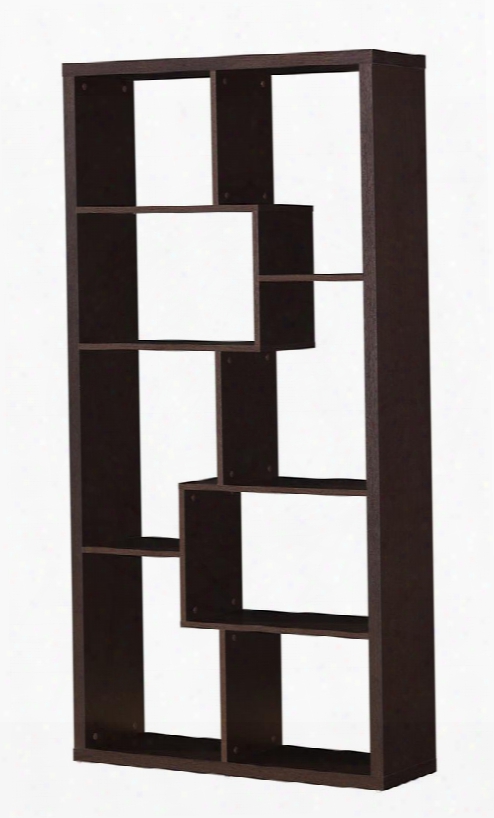 Mileta Collection 92089 35" Bookcase With Hollow Board And Pu Paper Materials In Cappuccino