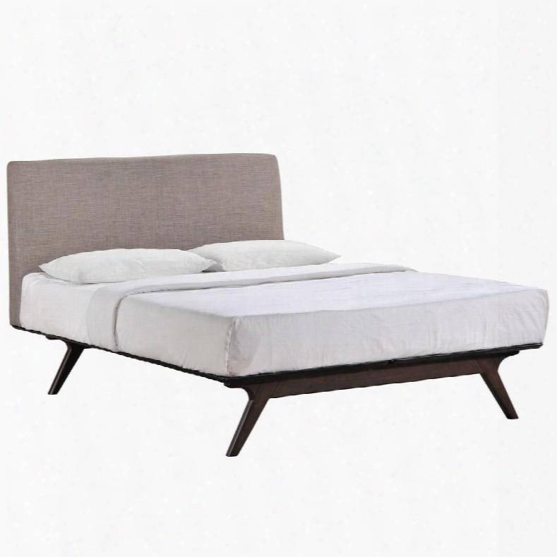 Mod-423 8-cap-gry Tracy Queen Wood Bed In Cappuccino