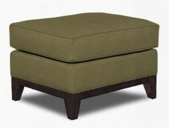 Perspectives 4445-5/8937-83 29" Wide Ottoman With And Plush Seat Cushion Elting Details And Tapered Feet In Beige With Cognac