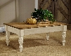 4508-881 Wilshire 48" Rectangular Cocktail Table with Carved Turned Legs and Solid Wood Construction in Antique White