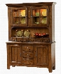 Attic Heirlooms 5399-65V-66 Wide China Cabinet with Base and Hutch in Rustic Oak