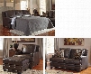 Corvan 69103QSSLCO 4-Piece Living Room Set with Queen Sofa Sleeper Loveseat Armchair and Ottoman in Antique