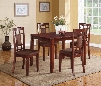 Sonata Collection 71164 5 PC Dining Room Set with Chocolate Microfiber Upholstered Chairs Tapered Legs Birch Veneer Materials and Medium-Density Fiberboard