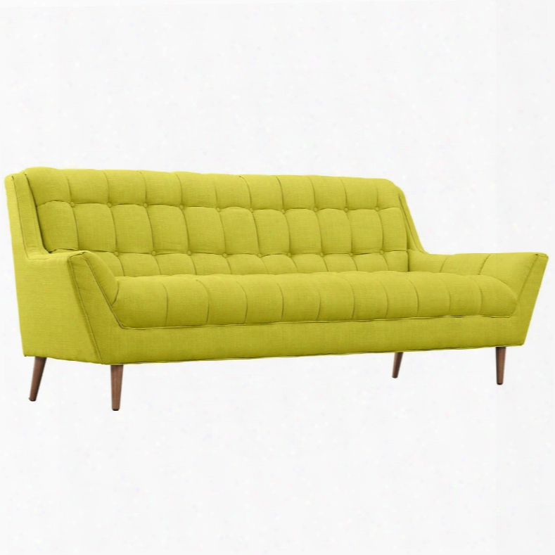 Response Eei1788whe 89" Sofa With Sloping Arms Dense Foam Padding Tapered Wood Legs Plastic Floor Glides And Fabric Upholstery In Wheatgrass