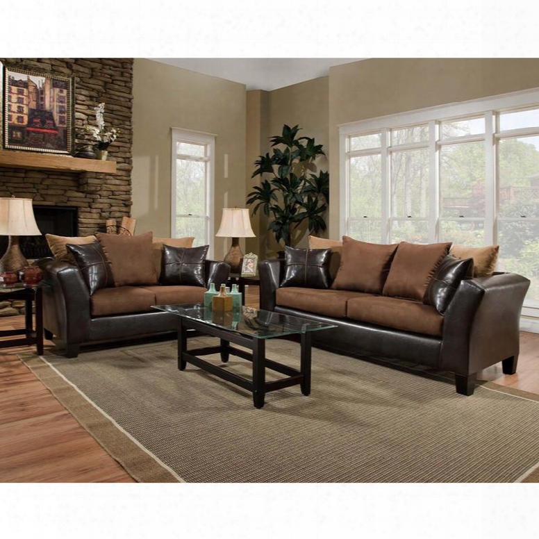 Rs-4170-01ls-set-gg Riverstone Sierra Chocolate Microfiber Living Room