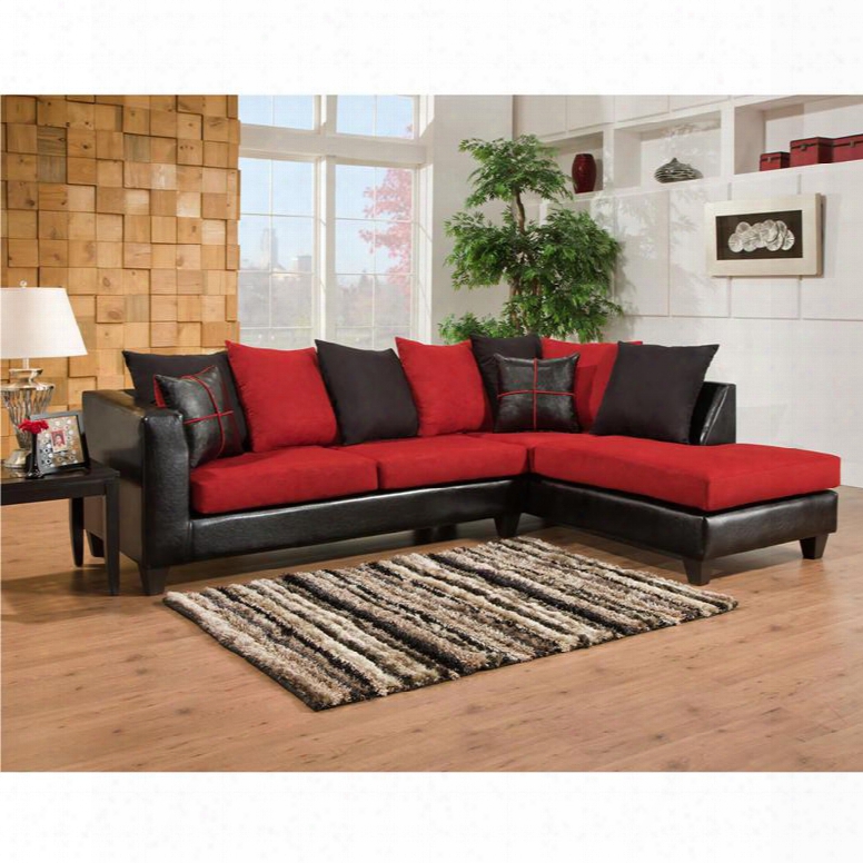 Rs-4184-04sec-gg Riverstone Victory Lane Cardinal Microfiber Sectional In Black And