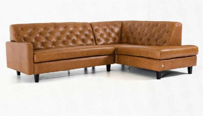 Vg Ca1509angbrn Divani Casa Kyler Sectional Sofa With Right Facing Chaise Italian Leather/leather Split Upholstery In