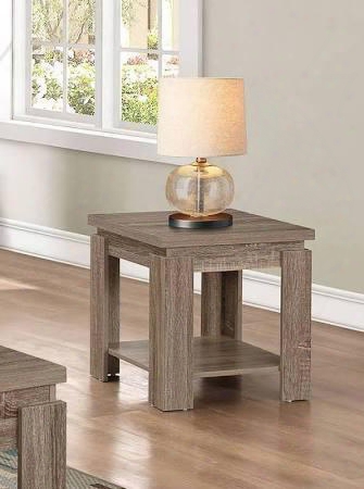 Xanti Collection 83286 20" End Table With Bottom Shelf And Paper Veneer Materials In Dark Taupe