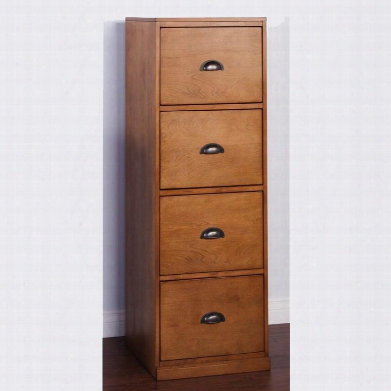 2981rb-f4 19" 4 Drawer File Cabinet In Rustic
