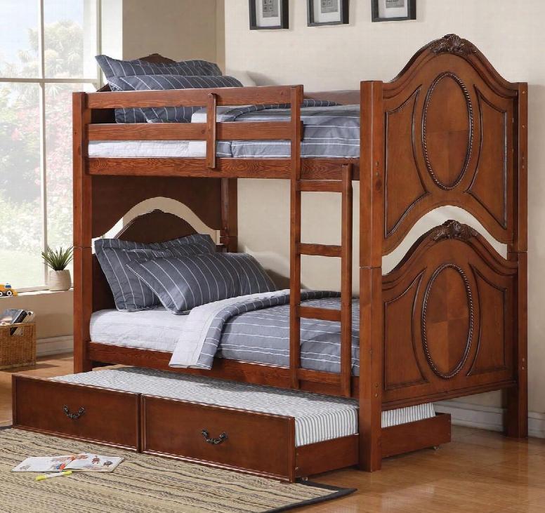 37005bt Classique Twin/twin Bunk Bed + Trundle In