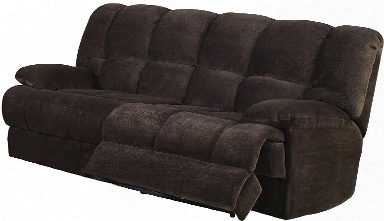 Ahearn Collection 50475 88" Motion Sofa With Pocket Coil Seating Wood And Metal Frame Motion Mechanism And Champion Fabric Upholstery In Chocolate