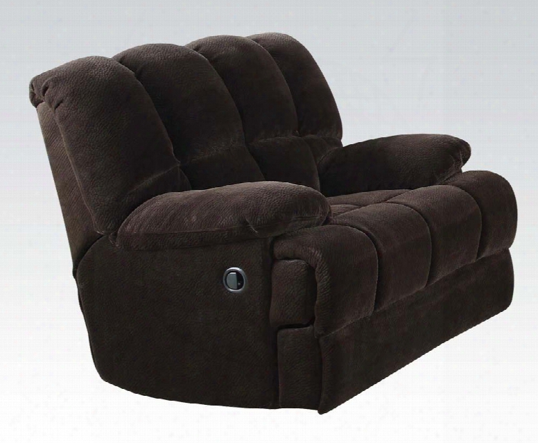Ahearn Collection 50477 43" Rocker Recliner With Pocket Coil Seating Wood And Metal Frame Motion Mechanism And Champion Fabric Upholstery In Chocolate