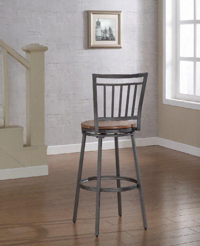 B1-101-25w Filmore Counter Stool In Slate Grry With Golden Oak