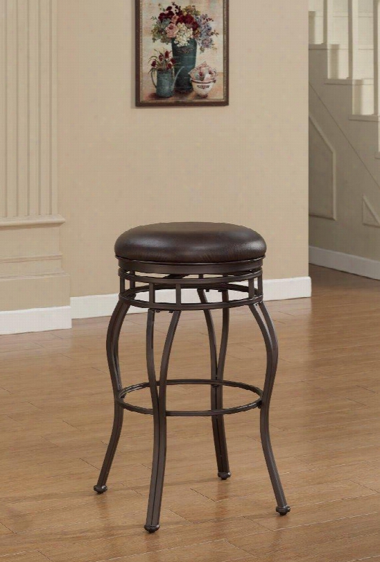 B1-102-34l Villa Tall Bar Stool In Taupe Grey With Russet Brown Bonded