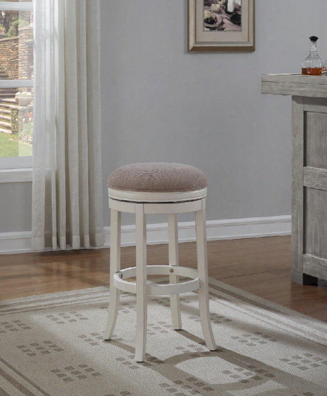 B2-204-34f Aversa Tall Bar Stool In Distressed Antique White With Light Brown