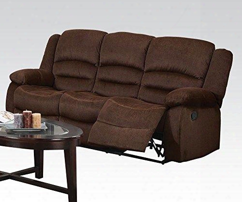 Bailey Collection 51030 82" Motion Sofa With Pillow Top Arms Wood And Metal Frame Pocket Coil Seating Split Back Cushion  And Velvet Upholstery In Chocolate