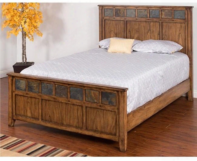 Belgrade 2334bm-ek Eastern King Bed With Full Extension Ball Bearing Drawer Glides Genuine Slate And Square Decrotive Knobs In Burnish