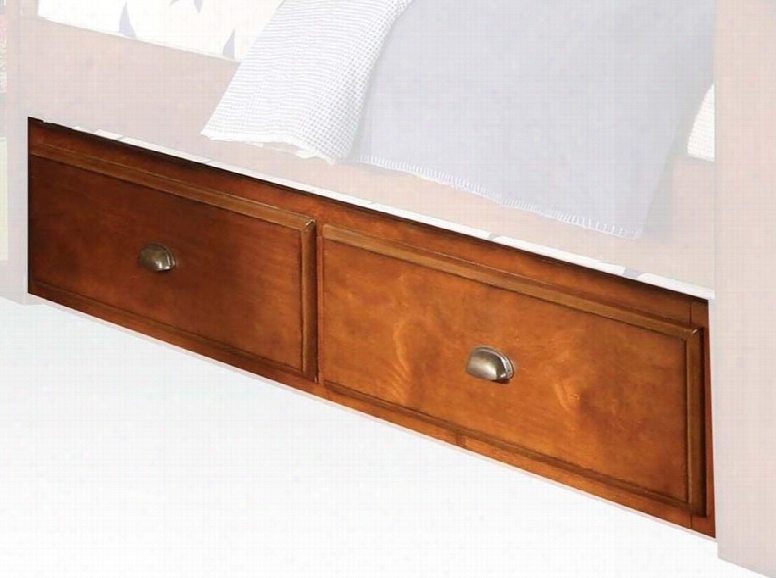 Brandon Collection 11008 Trundle With Metal Hardware And Molding Details In Antique Oak