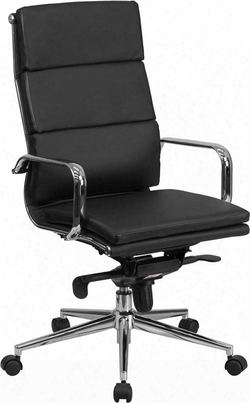 Bt-9895h-6-bk-gg High Back Black Leather Executive Swivel Office Chair With Synchro-tilt