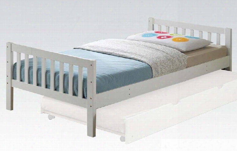 Cutie Collection 37075t Twin Size Bed With Slat Design Footboard And Headboard Slat System Included And Solid Wood Construction In White