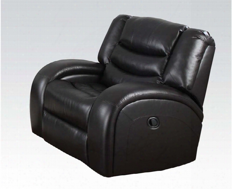 Dacey Collection 50742 41" Glider Recliner Through  Pocket Coil Seating Wood And Metal Frame Tight Cushions And Bonded Leather Match Upholstery In Black