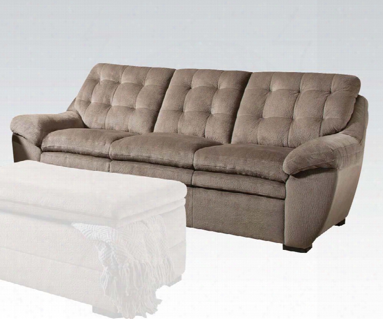 Devyn Collection 51020 Sofa With Tufted Cushions Padded Arms And Bonded Leather Match Upholstery In Nimbus Seal
