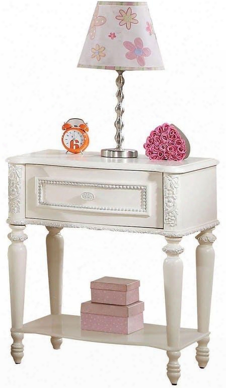 Dorothy Collection 30369 23" Nightstand With 1 Drawer Bottom Shelf Felt Lined Top Drawer French Dovetail Drawers And Pine Wood Construction In Ivory