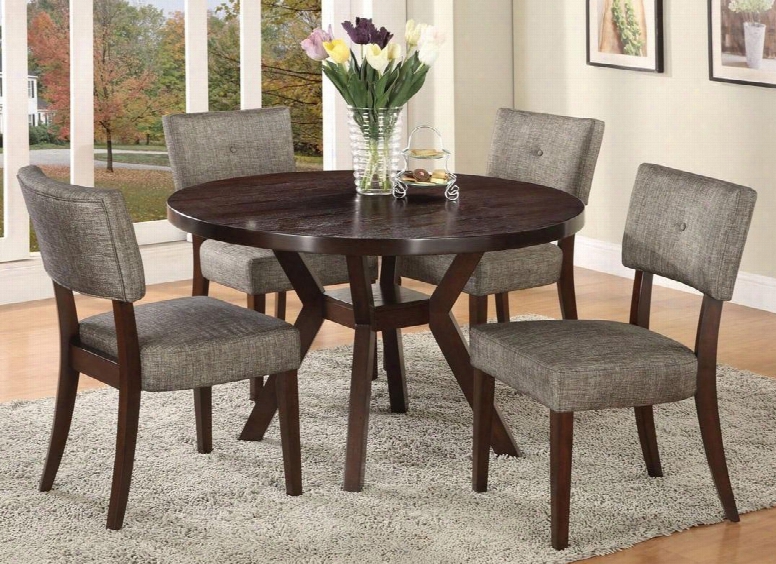 Drake Collection 16250ch 5 Pc Dining Room Set With Dining Table + 4 Side Chairs In Espresso