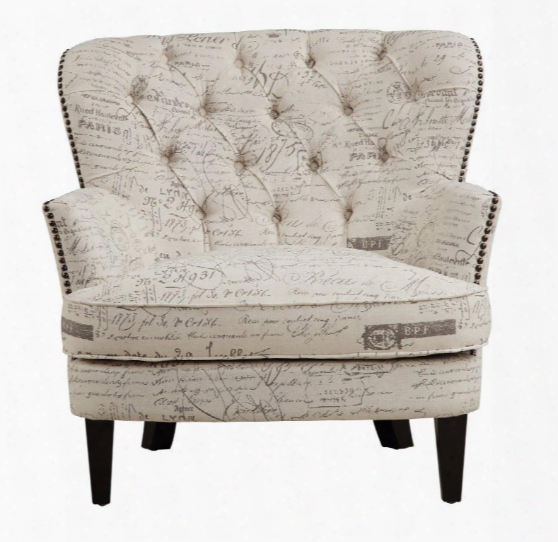 Ds-2522-900-387 Upholstery Arm Chair Paris Script In Beige