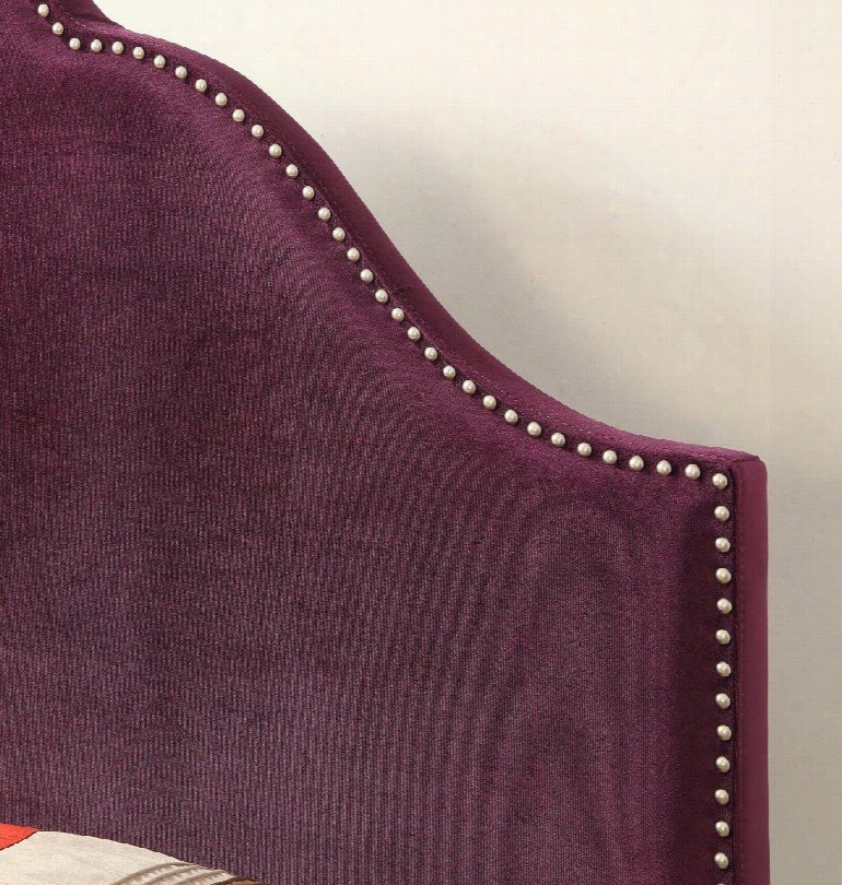 Ds-2530-270-205 King Glam Upholstery Headboard Velvet Plumb In Purple