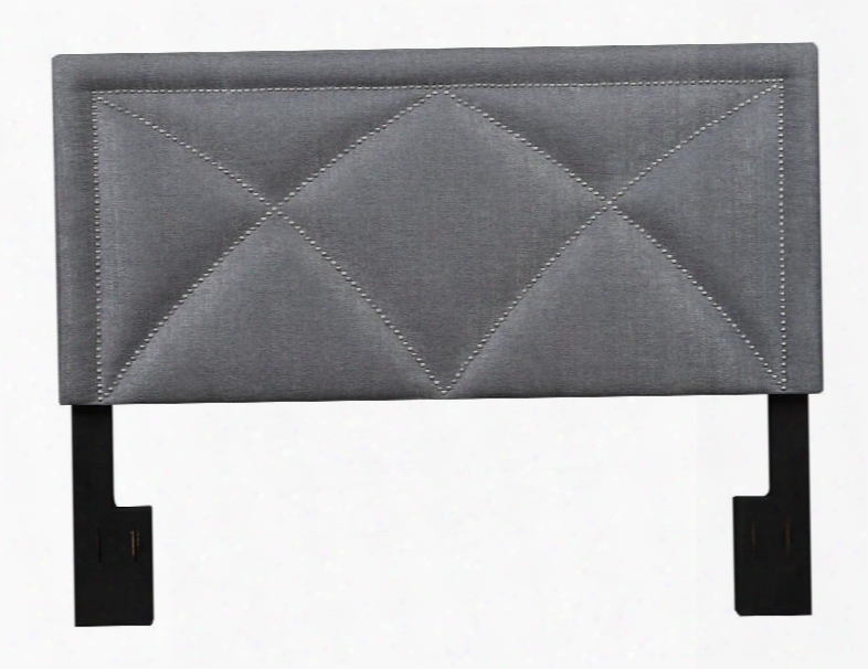 Ds-2533-270-422 King Upholsterg X-nailheadboard Tuxedo Slate In Grey