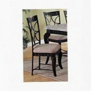 Galiana Collection 18287 19" Fabric Upholstered Side Chair With Stretchers And Tapered Legs In Black