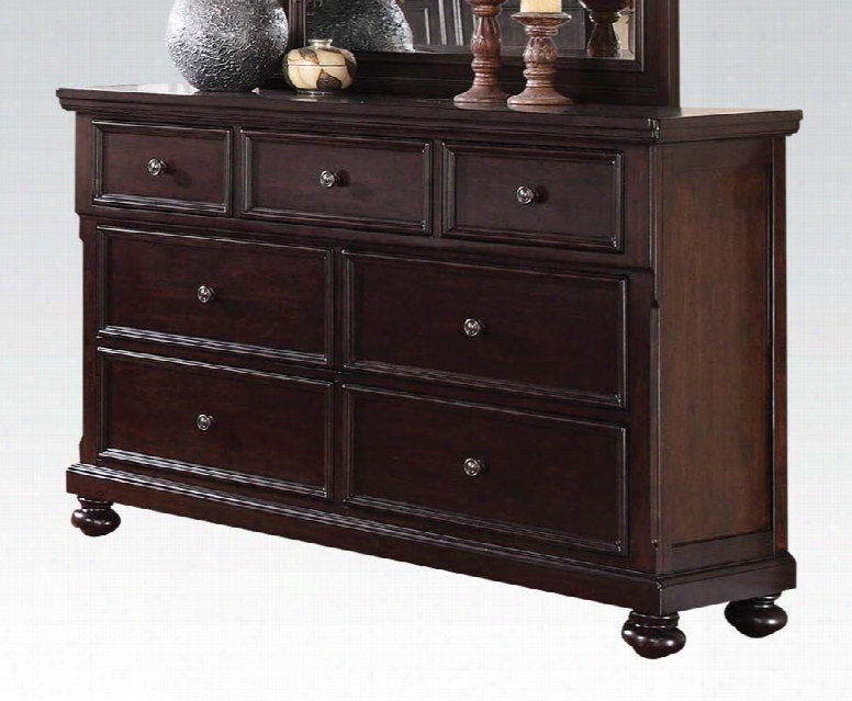 Graayson Colletcion 24615 60" Dresser With 7 Drawers Felt Lined Top Drawers Dust Proof Bottomm Drawers Pine Wood And Veneer Materials In Dark Walnut